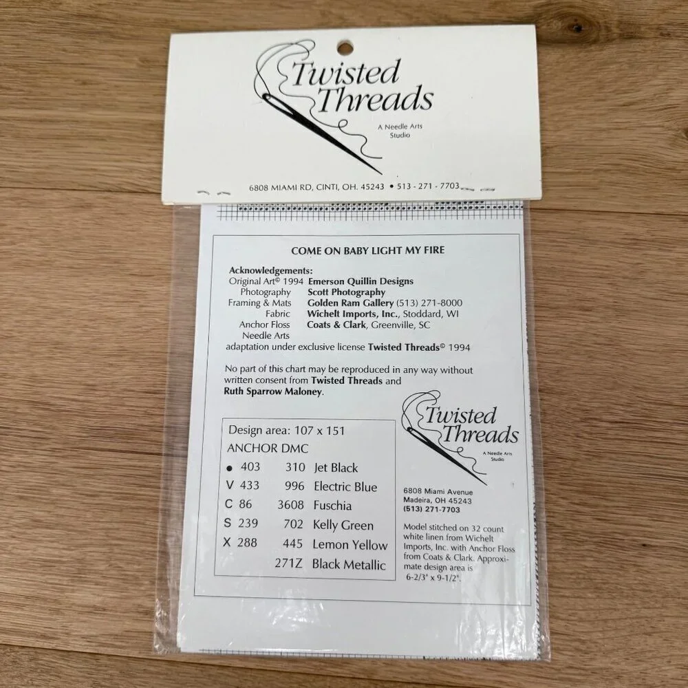 Twisted Threads Emerson Listen Honey Cross Stitch Chart Come on Baby Light NEW